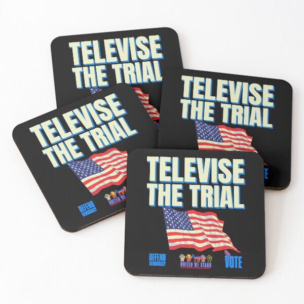 Item preview, PMD01028 Progressive Movement Designs Televise the Trial American Flag design shows you support democracy and want the Trump trials televised for Democrats Liberals Progressives and patriots  designed and sold by ProgressiveLeft.