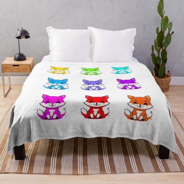 Item preview, Cute kawaii fox stickers in nine great colors designed and sold by pixdesigns.