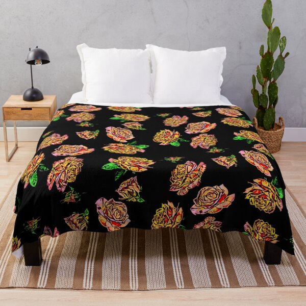 Aperçu de l'œuvre Peu diverses roses de thé sur le noir créée et vendue par FlowerandDesing.