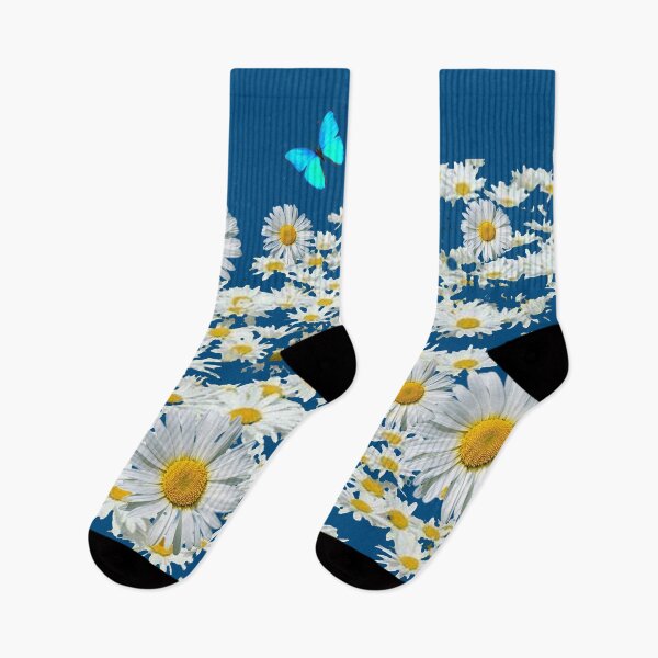 Item preview, BLUE BUTTERFLIES WHITE SHASTA DAISY GARDEN designed and sold by sharlesart.