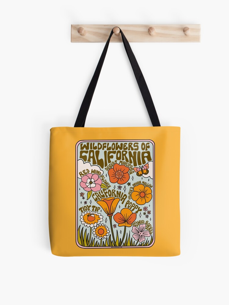 Thumbnail 1 of 2, Tote Bag, California Wildflowers designed and sold by doodlebymeg.