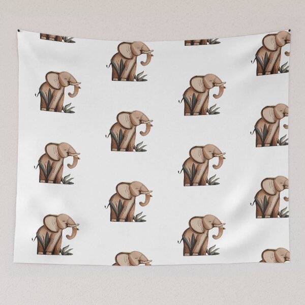 Item preview, Cute Aesthetic Wooden Elephant designed and sold by MinimalistHaven.