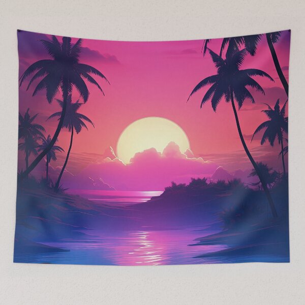 Item preview, Neon Oasis Odyssey: Sunset Synthwave Exploration designed and sold by Mullet Monkey.