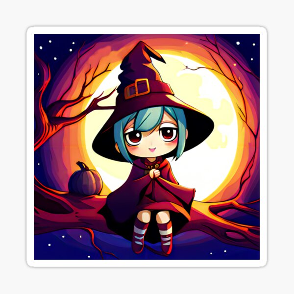 Little Witch in a Tree Sticker