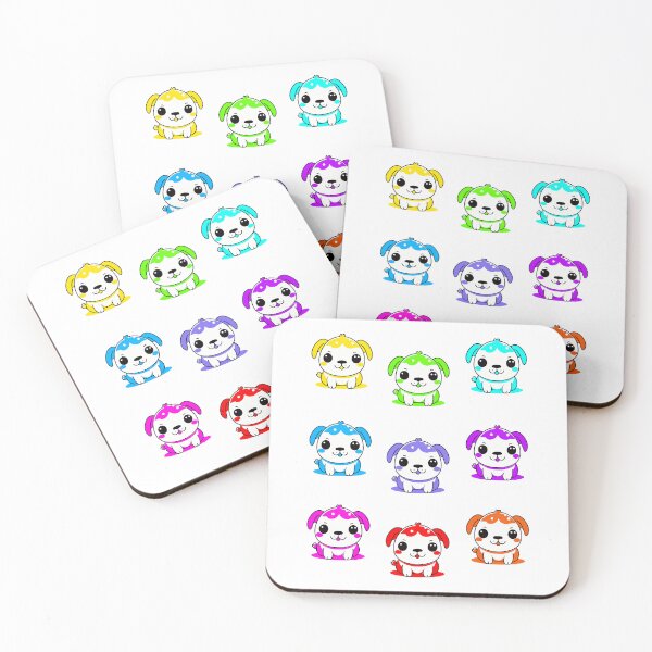Item preview, Cute dog stickers in kawaii style - 9 stickers in beautiful colors designed and sold by pixdesigns.