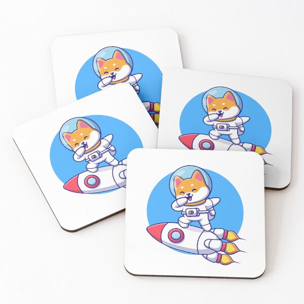 Item preview, Adorable Shiba Inu Astronaut Dabbing on Rocket Cartoon designed and sold by hjian8219.
