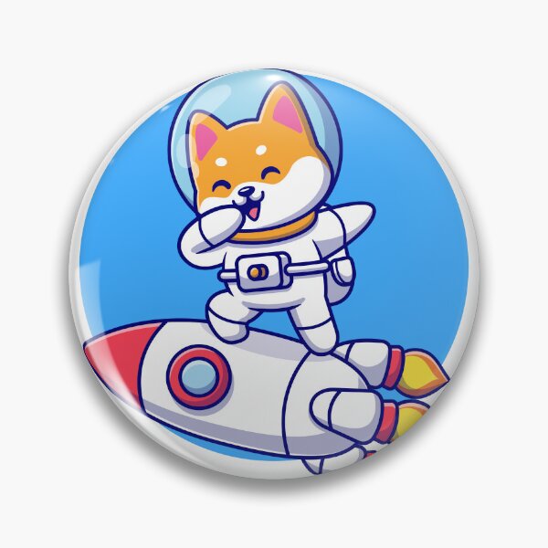 Item preview, Adorable Shiba Inu Astronaut Dabbing on Rocket Cartoon designed and sold by hjian8219.