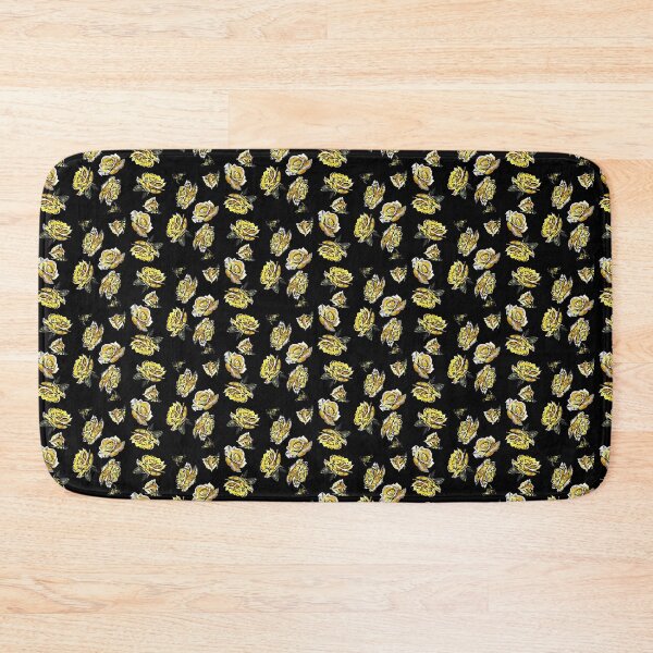Item preview, Painted little bright yellow roses on a black background designed and sold by FlowerandDesing.