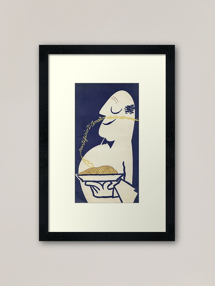 “Vintage Italian Pasta Poster” Framed Art Print for Sale by mindydidit