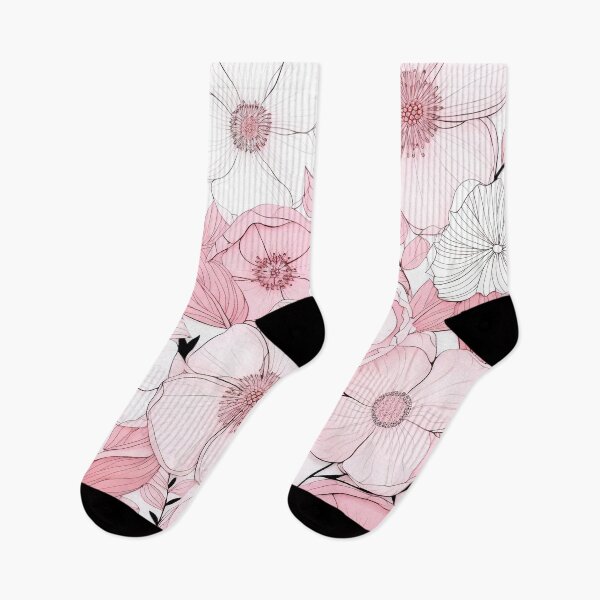 Item preview, Flores simples de color rosa suave y blanco floral. designed and sold by Inktown.