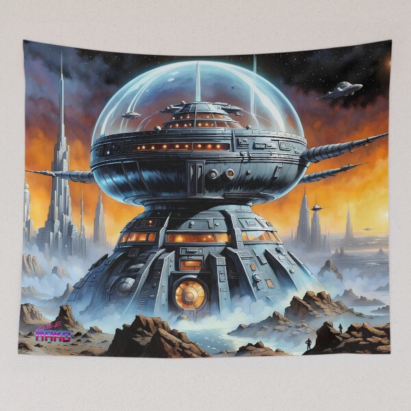 Item preview, Retro Scifi Skyline Deco CCLV designed and sold by AliceMako.