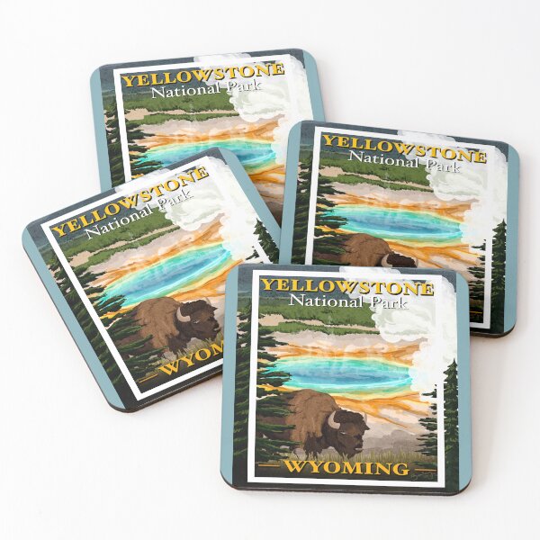 Item preview, Yellowstone national park Wyoming illustration designed and sold by HarleyStanworth.