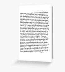 Lyrics to Big Time Rush Greeting Card
