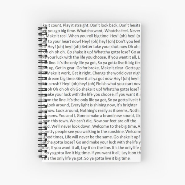 Las letras de Big Time Rush Cuaderno de espiral