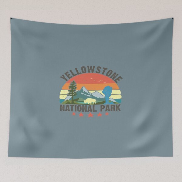 Item preview, Yellowstone National Park Wyoming mountains landscape volcano geyser designed and sold by HarleyStanworth.