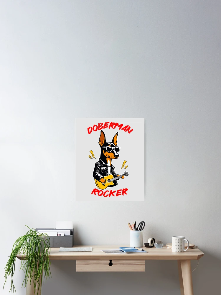 Thumbnail 2 von 3, Poster, Dobermann-Rocker designt und verkauft von tinytwist.