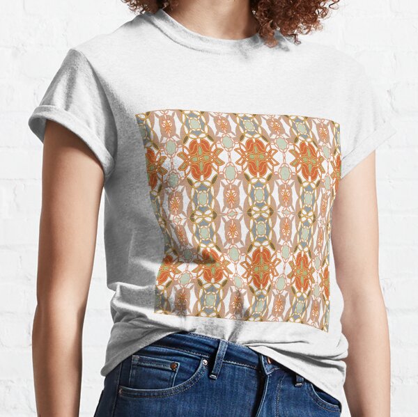 Orange, Weave, drawing, figure, picture, illustration, carpet, rug, tapis Classic T-Shirt