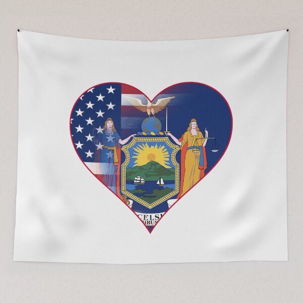 Item preview, State of New York Flag and American Flag Fusion Design designed and sold by Gsallicat.