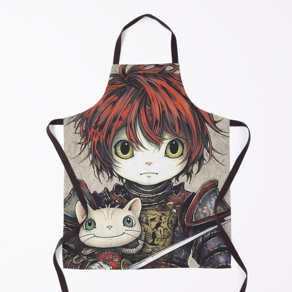 Item preview, Cartoon knight's portrait with his adorable cat designed and sold by Lamarcy.