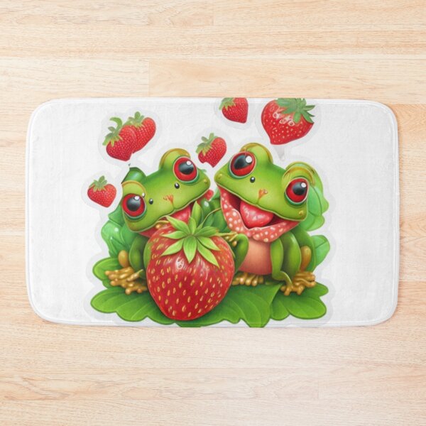 Item preview, kawaii frog  with strawberries designed and sold by Rrrmin.