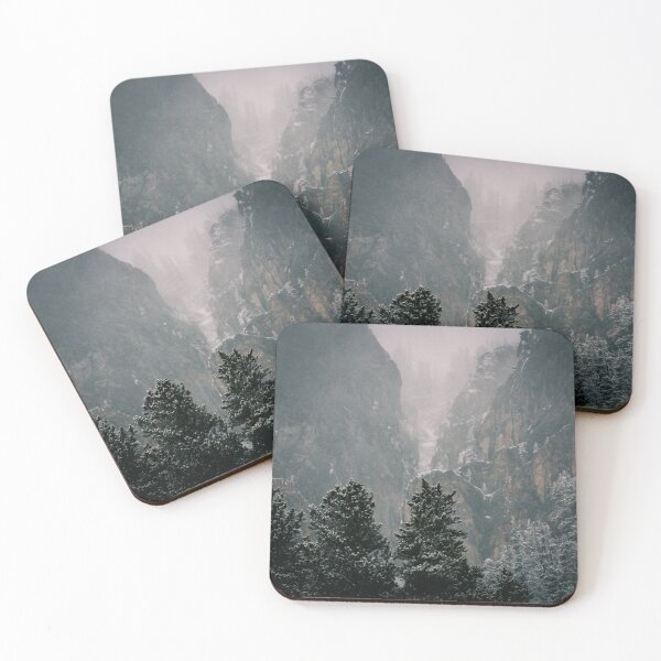 Item preview, The mysterious gap between two mighty mountains during a snowstorm designed and sold by InkinZ.