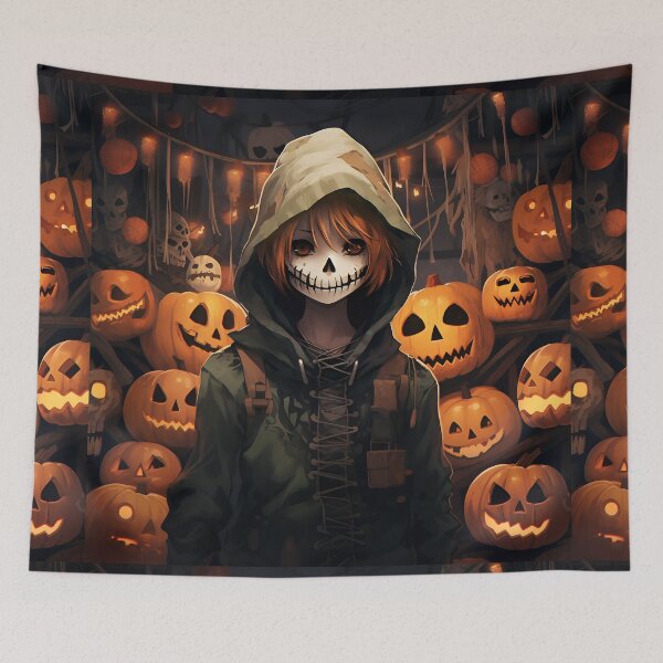 Item preview, Teenage scarecrow with Halloween background designed and sold by KERaney.