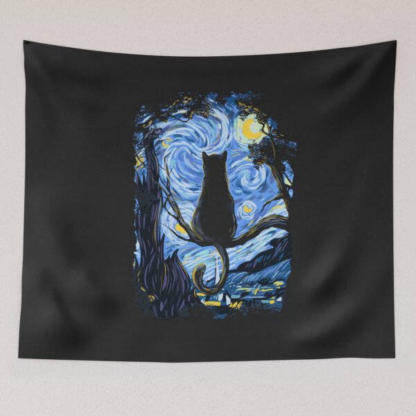 Item preview, Van Gogh Cat Starry Night Van Gogh Cat Lovers designed and sold by Vangoholic.
