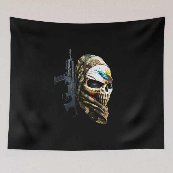 Item preview, SKULL DARK TERRORIST BALACLAVA BEARD CAMOUFLAGE FREE FIRE CALL OF DUTY #ogirdor designed and sold by ogirdorgraphics.