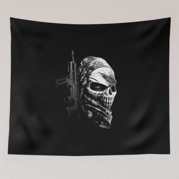 Item preview, SKULL DARK TERRORIST BALACLAVA BEARD CAMOUFLAGE FREE FIRE CALL OF DUTY #ogirdor designed and sold by ogirdorgraphics.