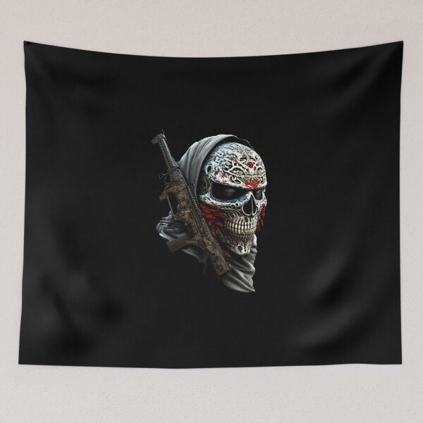 Item preview, SKULL DARK TERRORIST BALACLAVA BEARD CAMOUFLAGE FREE FIRE CALL OF DUTY #ogirdor designed and sold by ogirdorgraphics.