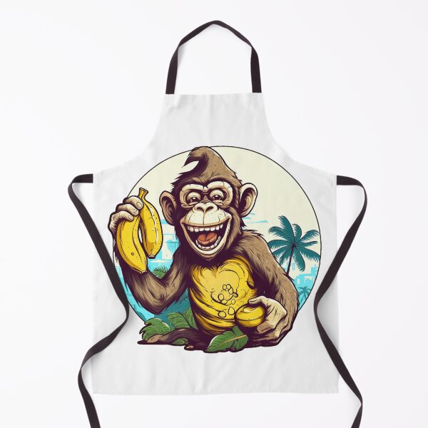 Item preview, Funny Monkey in the Cartoon Style Holding Bananas designed and sold by Lamarcy.