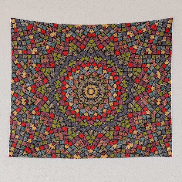 Item preview, Ethnic round ornament mandala circle tile mosaic designed and sold by fuzzyfox.