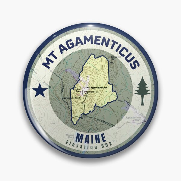 Item preview, Maine Mountain Map - Agamenticus (Blue) designed and sold by Willz Designz.