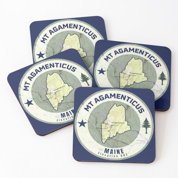 Item preview, Maine Mountain Map - Agamenticus (Blue) designed and sold by Willz Designz.