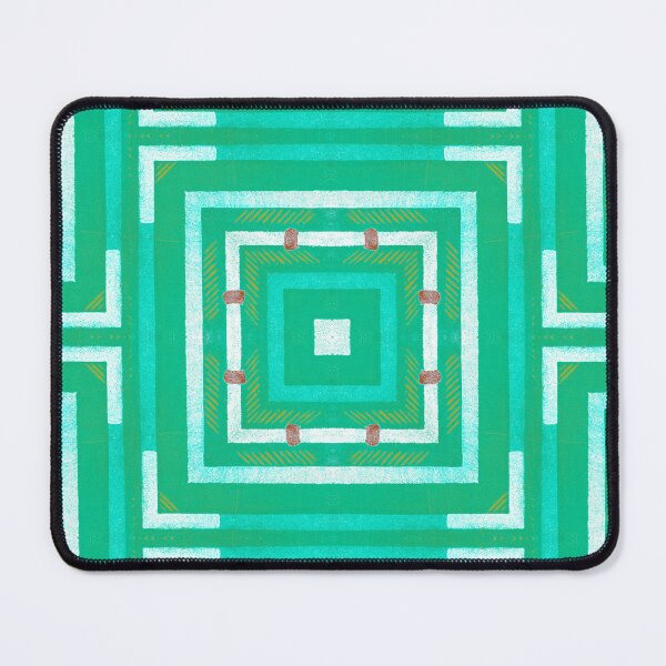 Item preview, Green Geometric Squares Pattern designed and sold by KeksWorkroom.