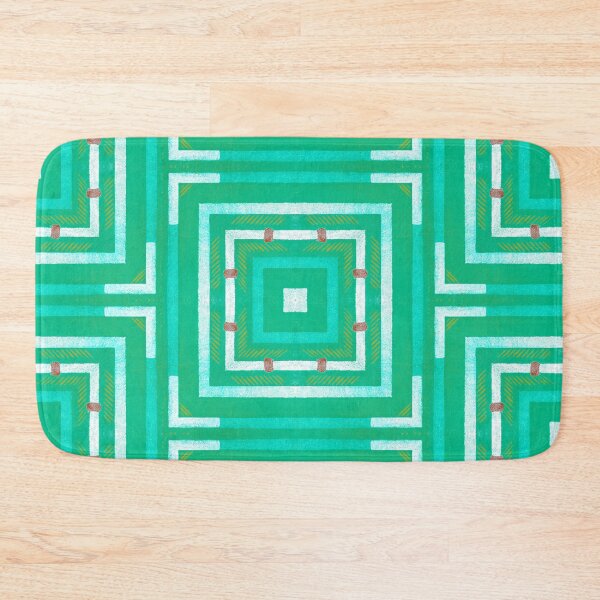 Item preview, Green Geometric Squares Pattern designed and sold by KeksWorkroom.