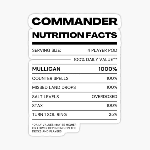 Artikel-Vorschau von MTG Commander Nutrition, designt und verkauft von RaglandSelena.