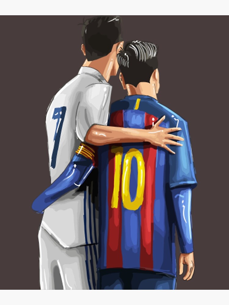 Disover Cristiano Ronaldo & Lionel Messi Illustration Poster