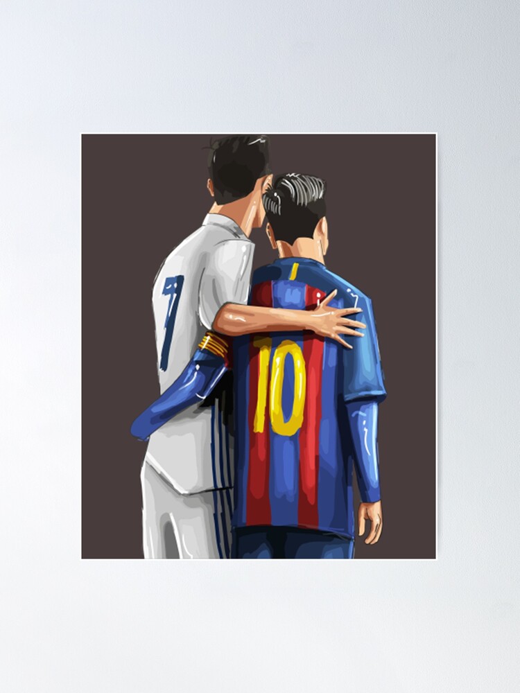 Discover Cristiano Ronaldo & Lionel Messi Illustration Poster