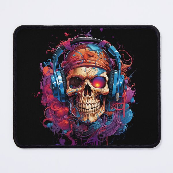 Item preview, Halloween Skull With Headphone Sublimation Design designed and sold by BabydellArt.