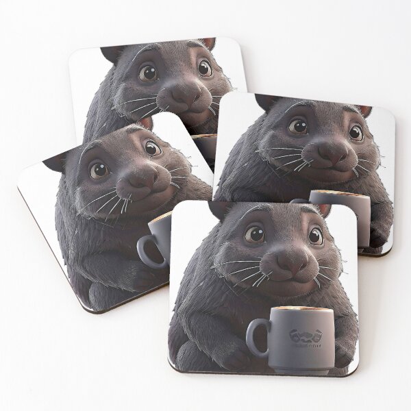 Item preview, Wombat Coffee Drinker - Humorous Graphic designed and sold by well3eyond.