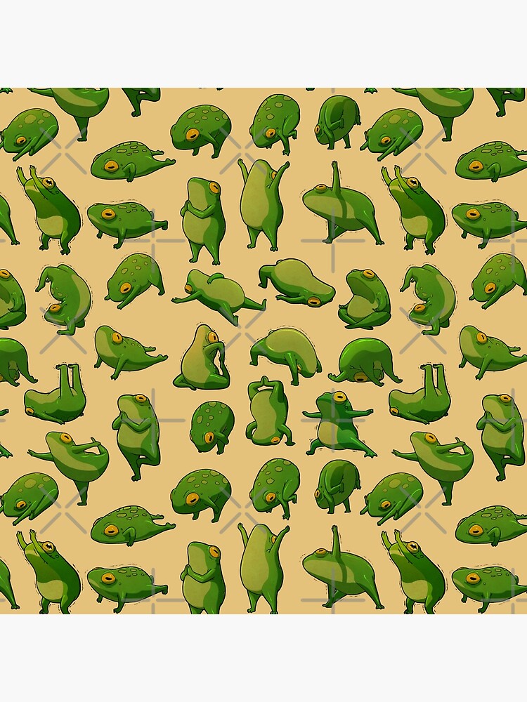 Thumbnail 2 of 2, Tote Bag, Yoga Frogs Poster No Text designed and sold by DingHuArt.