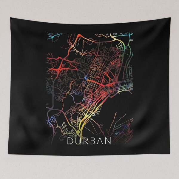 Item preview, Durban City Street Map Dark Mode  designed and sold by lamon-tgibbs.