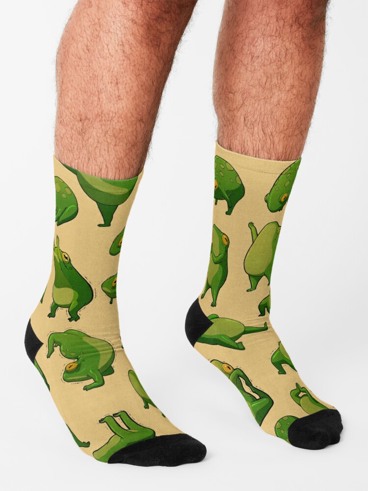 Discover Yoga Frogs Poster No Text Socks