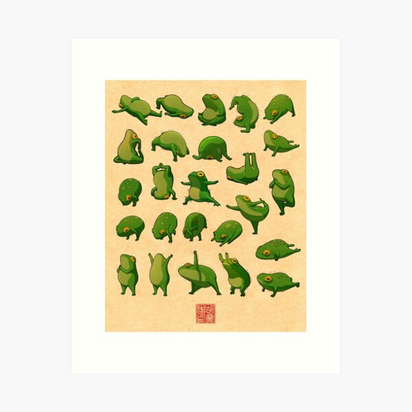 Yoga Frogs Poster No Text Art Print for Sale by DingHuArt