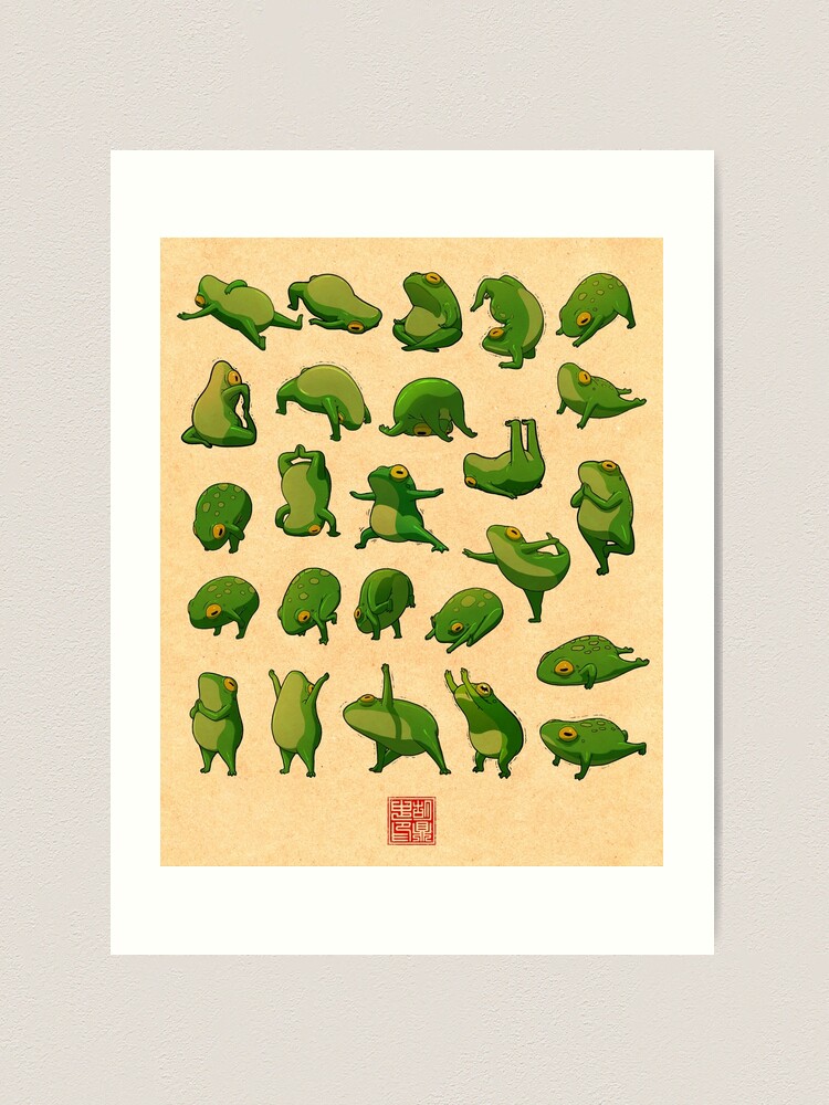 Yoga Frogs Poster No Text Art Print for Sale by DingHuArt