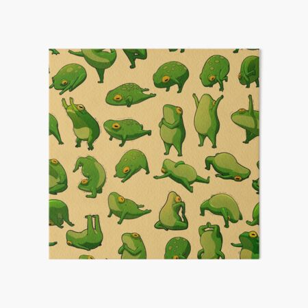 Vista previa del artículo con la obra «Póster de ranas de yoga con texto», diseñado y vendido por DingHuArt.