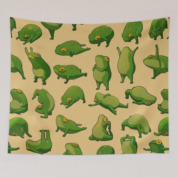 Item preview, Yoga Frogs Poster With Text designed and sold by DingHuArt.