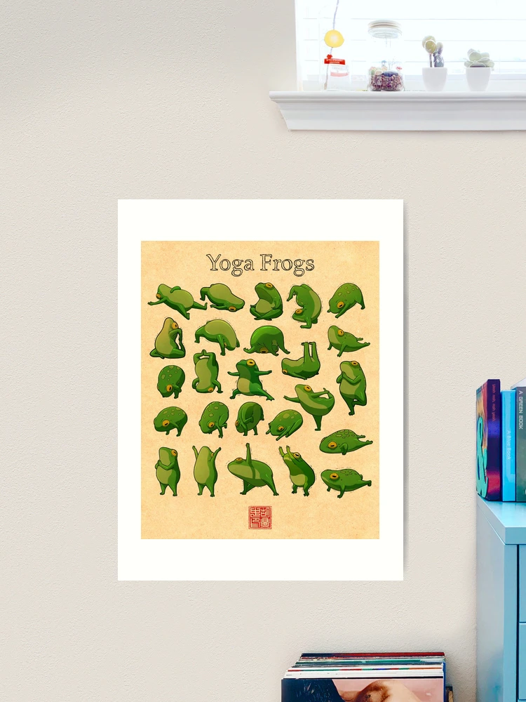 Yoga Frogs, 11×17″ Signed Digital Art Print Poster - Weyakin Designs