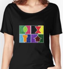 4 Cclors Card (Facemadics colorful iIllustration shape drawing) Relaxed Fit T-Shirt